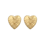 Fluted Heart Stud Earrings