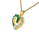 Emerald & Diamond Open Heart Pendant