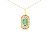 Emerald & Diamond Dog Tag Pendant