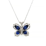 Sapphire Butterfly Pendant