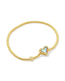 Kendra Scott Ari Heart Gold Stretch Bracelet in Dichroic Glass