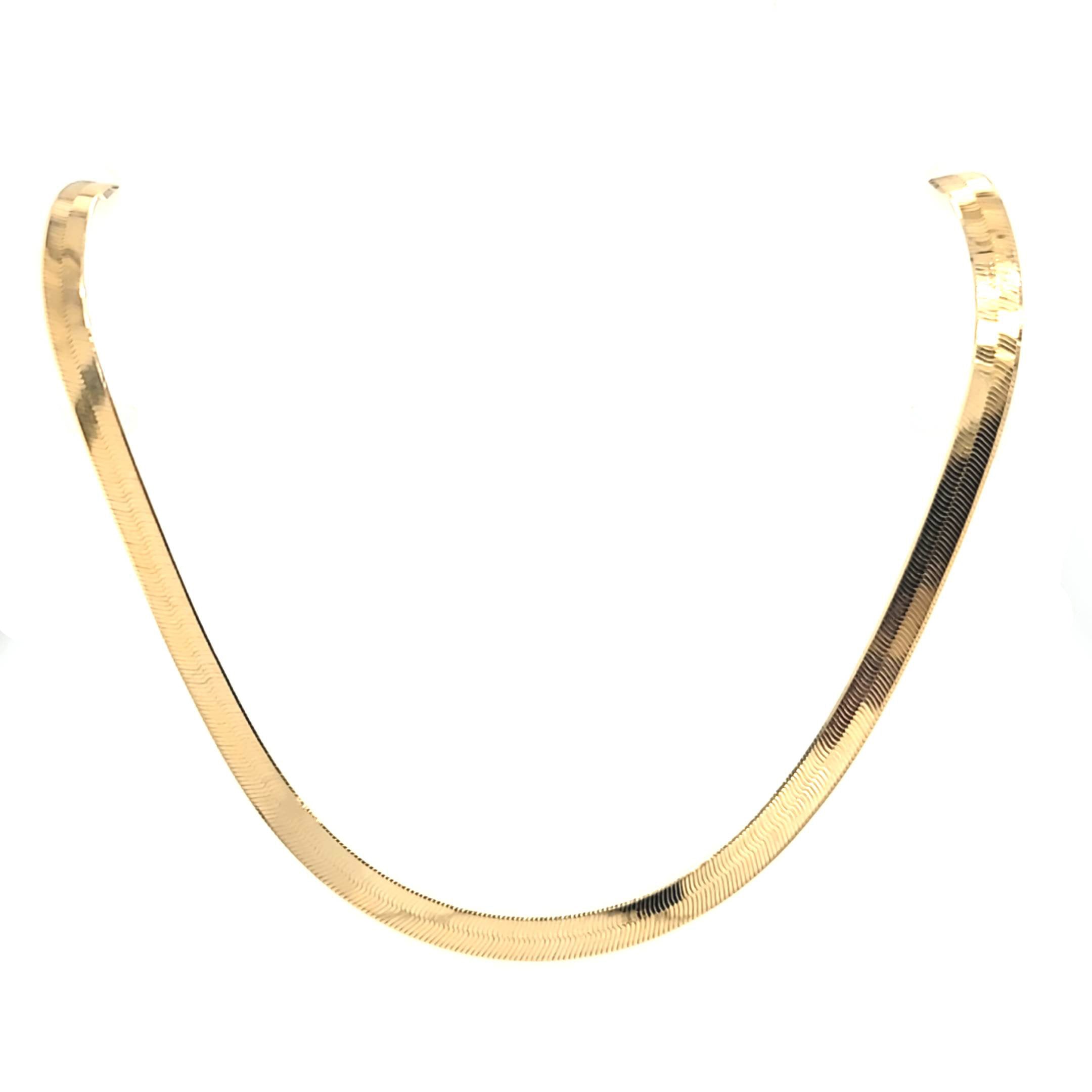 Gold 5mm Herringbone Necklace