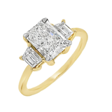 Lab-Grown Radiant & Trapezoid Shape Diamond Ring