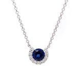 Sapphire & Diamond Horseshoe Necklace