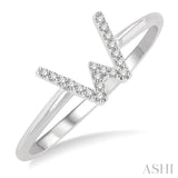 Diamond Letter W Initial Ring