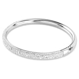 Swarovski Meteora bangle Snow pavé, White, Rhodium plated