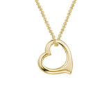14k Yellow Gold 10mm Floating Heart Necklace