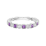 Square Amethyst Stackable Band