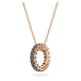Swarovski Exalta pendant, Black, Rose gold-tone plated