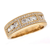 Diamond Milgrain Multi-Row Ring