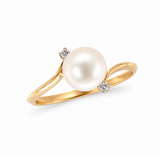 Pearl & Diamond Bypass Ring