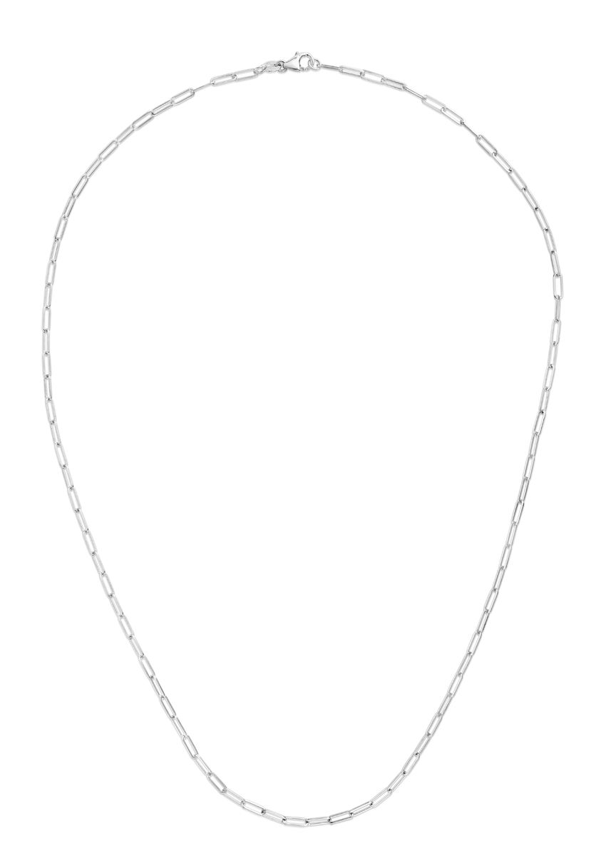 White Gold 2.1mm Paperclip Link Anklet Chain - 9"