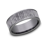 THE ALDER - Tantalum Grey Metals Wood-Texture Men's Wedding Band