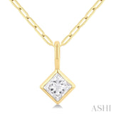 1/5ct Princess Diamond Solitaire Pendant