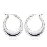 Silver Graduated Hoop Earring