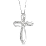 Silver Cross Diamond Pendant