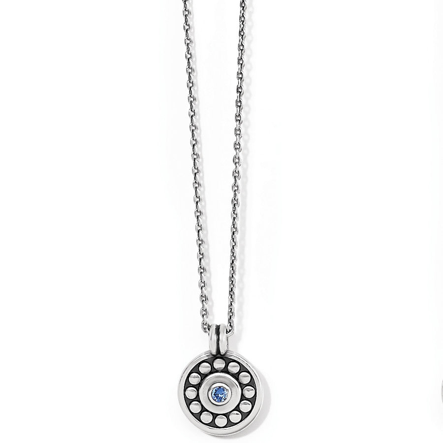 Brighton Pebble Dot Medali Petite Reversible Necklace, Sapphire