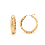 Gold 24mm Faceted Hoop Earrings