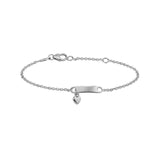 Children's Silver Heart Charm ID Bracelet