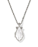 Kendra Scott Alexa Locket Vintage Silver Ivory Mother of Pearl Short Pendant Necklace