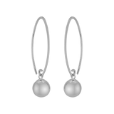 Silver Sweep Earrings with Ball