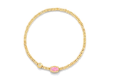 Kendra Scott Emilie Gold Stretch Bracelet in Pink Iridescent Glitter Glass