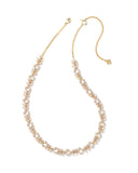 Kendra Scott Rosalie Gold Tennis Necklace in White Crystal