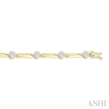 1 1/5 Ctw Lovebright Round Cut Diamond Paperclip Link Bracelet in 14K Yellow and White Gold