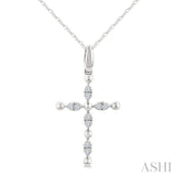 Diamond Beaded Cross Pendant