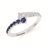 Sapphire & Diamond ByPass Ring