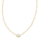 Kendra Scott Mini Elisa Gold Satellite Short Pendant Necklace in Ivory Mother-Of-Pearl