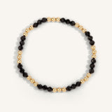 Dee Berkley Black Spinel & 14kt Gold Filled Shine Bright Remix Bead Bracelet - 4MM