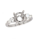 3-Stone Diamond Semi-Mount Engagement Ring