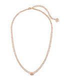 Kendra Scott Emilie Rose Gold Multi Strand Necklace in Sand Drusy