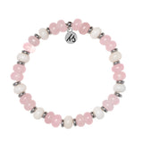 Soulful Collection- Rose Quartz with Beige Jade Gemstone Bracelet