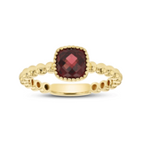 Garnet Beaded Shank Ring