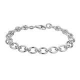Silver 8mm Oval Link Bracelet, 8"