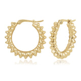 Gold 22mm Ribbed Hoop Earrings