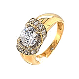 Gold and CZ Engagement Ring