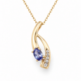 Oval Tanzanite Swoop Pendant