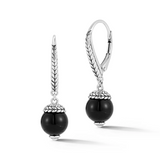 JAI Sterling Silver Black Onyx Drop Earrings