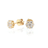 Diamond Cluster Stud Earrings