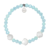 Ocean Defenders Alliance Charity Bracelet: Aqua Crystal & Seashells Stacker