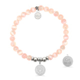 Get Well Charm with Peach Selenite Charity Bracelet