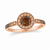 Le Vian® 14K Strawberry Gold® Chocolate Diamond Halo Ring with Ombré Diamond™ Accents
