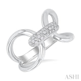 Silver & Diamond Open Link Ring