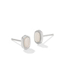 Kendra Scott Mini Ellie Silver Stud Earrings in Iridescent Drusy