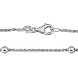 Silver 1.8mm Wheat Station Chain, 18"