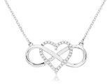 Diamond Infinity Heart Necklace, 18"
