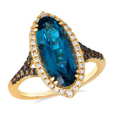 Le Vian Oval Deep Blue Topaz Statement Ring